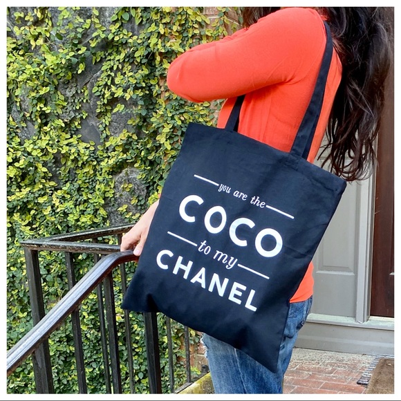 ✨LAST ONES✨CHIC BLACK COTTON TOTE BAG - Picture 2 of 6